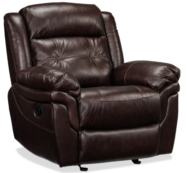 Cooper Leather Rocker Recliner - Brown