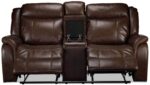 Scorpio Reclining Loveseat with Console - Whiskey Brown