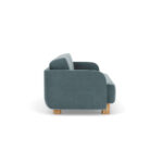 Clara Sleeper Couch. Forest Dust Blue. Oak