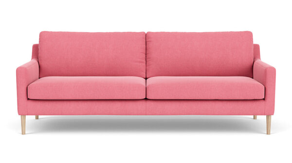 Anna 3 Seater Firenze Bubblegum. Oak Soap Legs