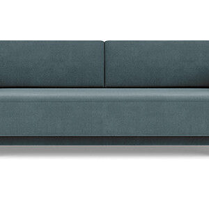 Clara Sleeper Couch. Forest Dust Blue. Oak