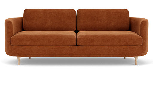 Elinor 3 Seater. Moss Rust. Oak Legs