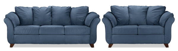 Collier Sofa and Loveseat Set - Cobalt Blue