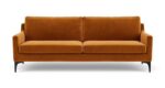 Anna. 3-Seater Couch. Velour Matt Amber